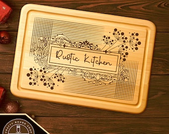 Rustic Kitchen Cutting Board SVG File: Laser Engraving Design (Digital Download)