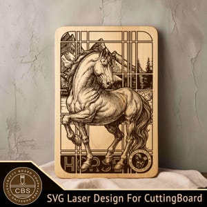 Horse Cutting Board SVG File,Horse Charcuterie Board For Laser Engraving, SVG Laser File.