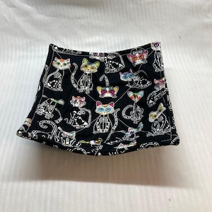 10" Sugar Skull Cat Skeletons Medium Bowl Cozy, Microwave Safe, Machine Washable - Novelty Print