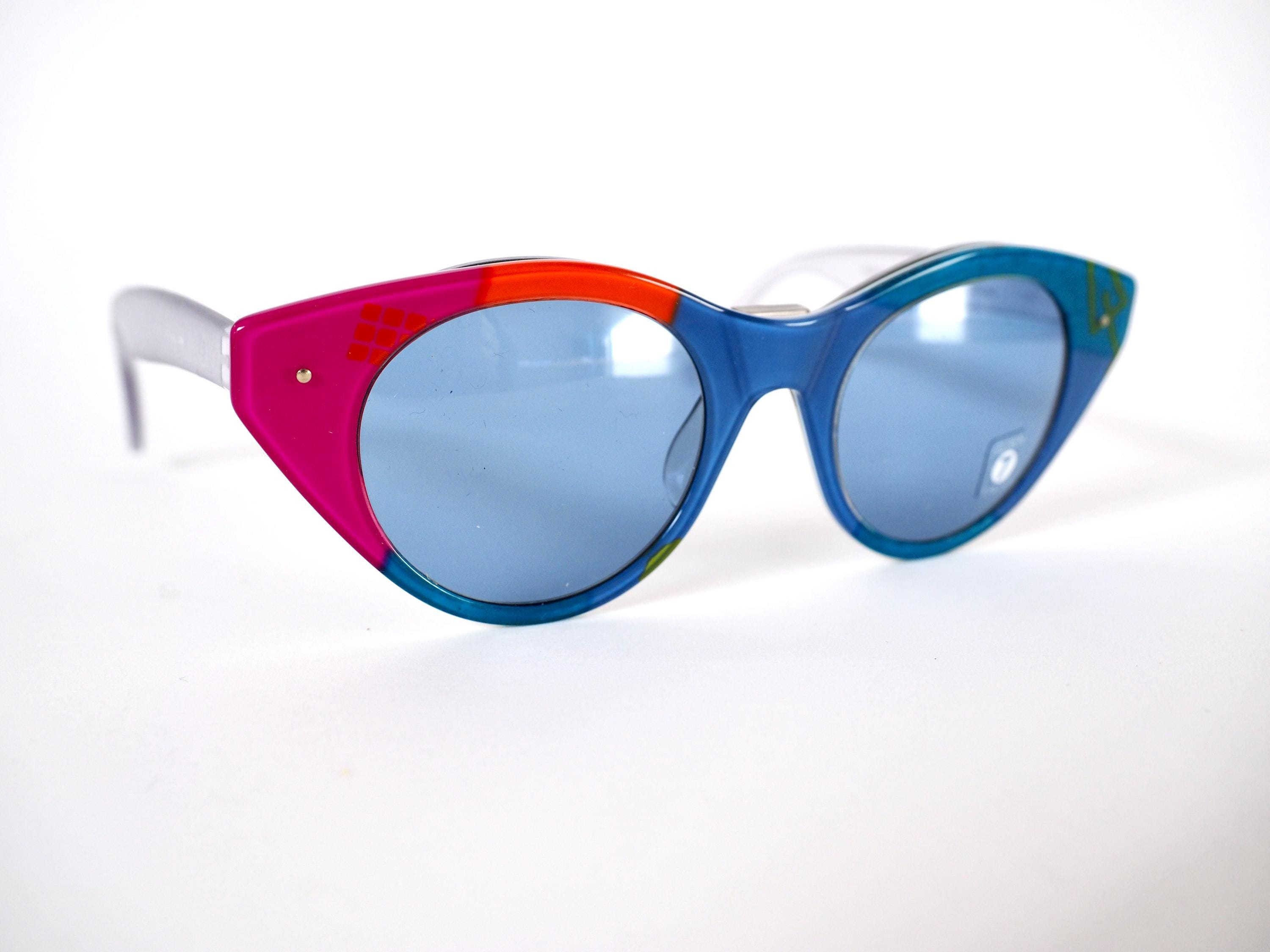 Vintage 90s Swatch Eyes Sunglasses – Color Block & Polka Dot 