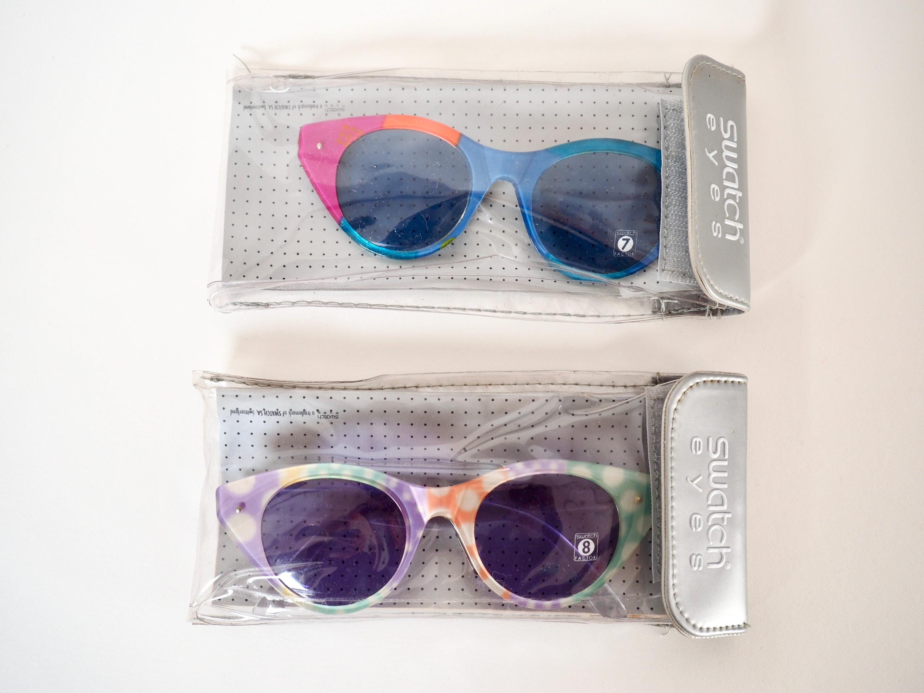 Vintage 90s Swatch Eyes Sunglasses – Color Block & Polka Dot  display picture 1
