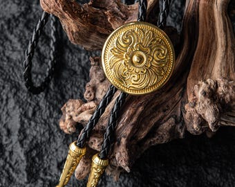 Bolo Tie, Wedding Bolo Tie, Satin Gold Bolo Tie, Men Women Kids Bolo Tie, Boho Chic Necklace, Festival Rodeo Jewelry, Party Accessories