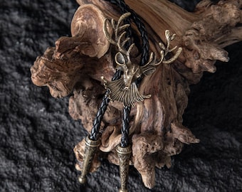 Handmade Reindeer Bolo Tie, Festive Western Accessory