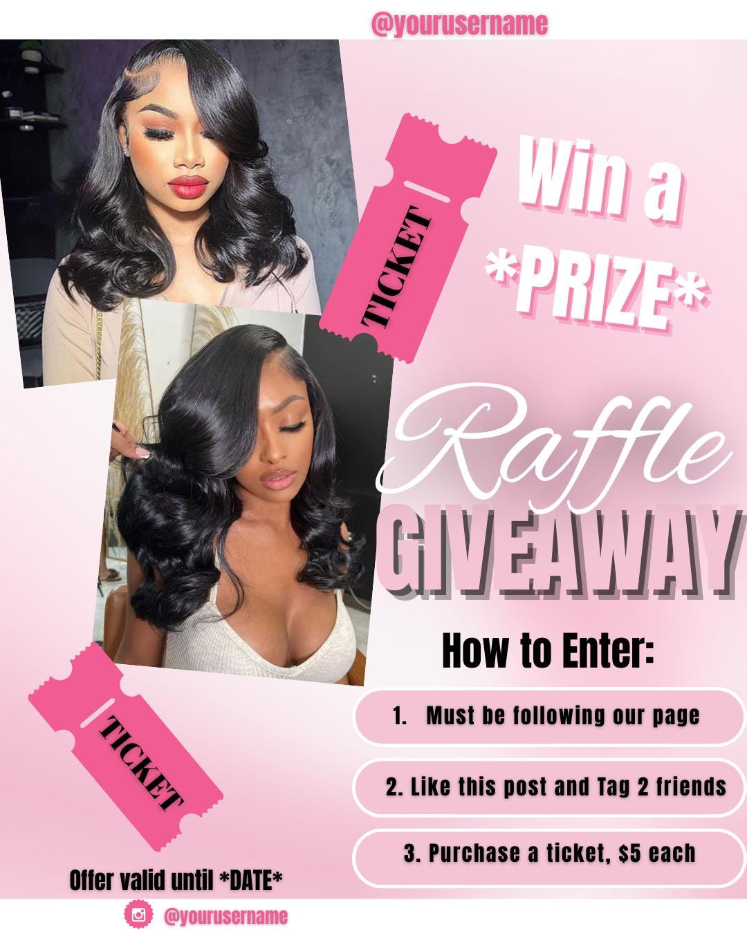 Raffle Giveaway Flyer: DIY Salon & Hair Template (canva, Digital ...