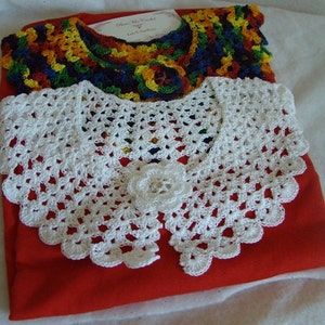 Crochet collar, Peter Pan Collar, lace neckpiece, crochet necklace, cotton crochet collar, handmade cotton necklace, dress accessory