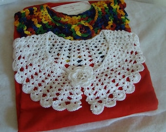 Crochet collar, Peter Pan Collar, lace neckpiece, crochet necklace, cotton crochet collar, handmade cotton necklace, dress accessory