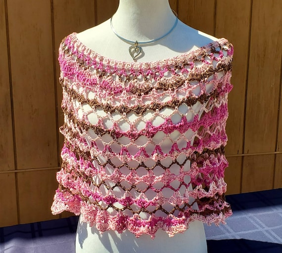 Crochet poncho, 70s inspired poncho, fairy caplet, boho chic crochet poncho, bohemian poncho, crochet caplet