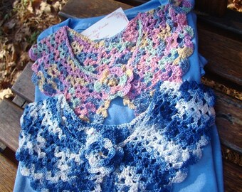 Peter Pan collar, handmade crochet collar, Easter color crochet collar, detachable collar, cotton crochet collar, removable collar