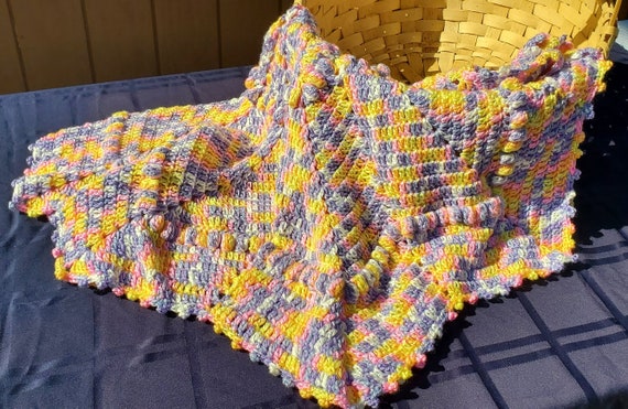 Crochet baby blanket, baby afghan, newborn baby shower gift, baby girl blanket, receiving blanket, stroller blanket, Angel wings afghan, RTS