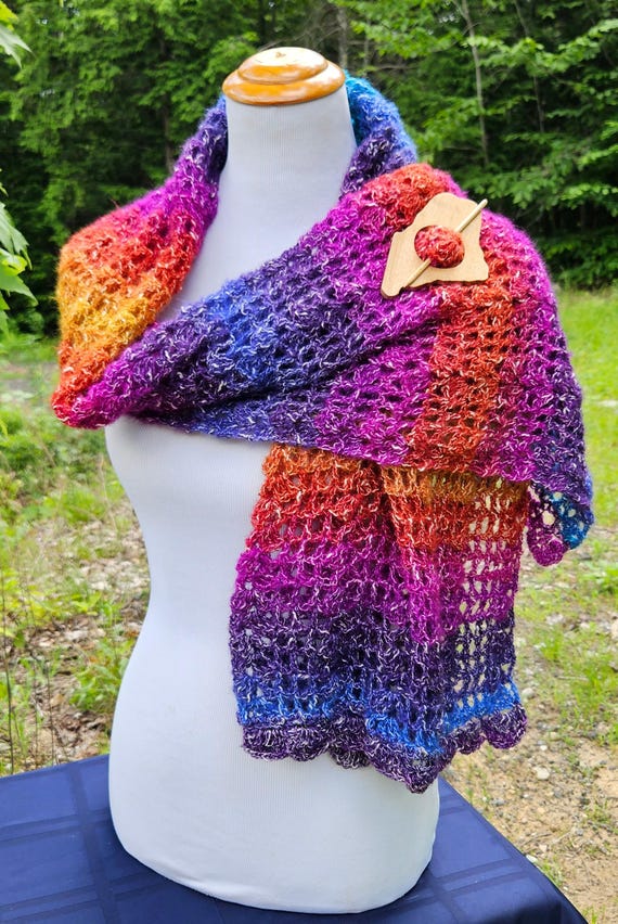 Rainbow shawl wrap, wedding shawl, bridesmaid accessories, summer shawl, red carpet fashion shawl, boho chic shawl, bohemian wrap