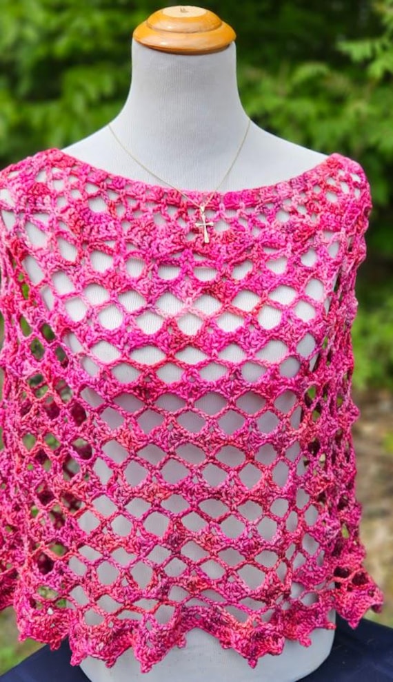 70s inspired poncho, fairy caplet, boho chic crochet poncho, bohemian poncho, caplet