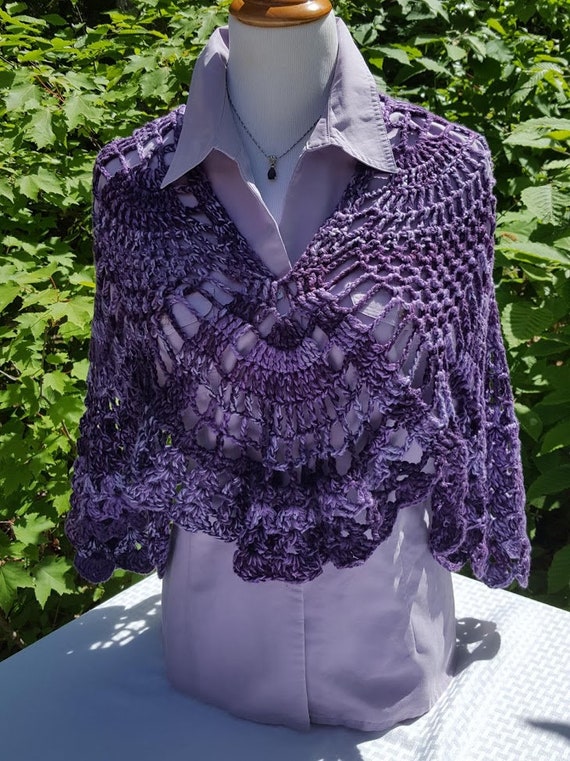 Wedding shawl, red carpet fashion shawl, bridesmaids wrap, two-way wrap, boho chic shawl, bohemian wrap, purple passion shawl wrap