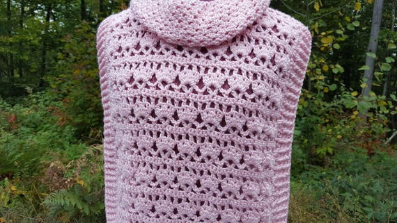 Pink pullover, custom sized women's cover-up, crochet pullover, mother-daughter set, fall fashion pullover, chunky sweater