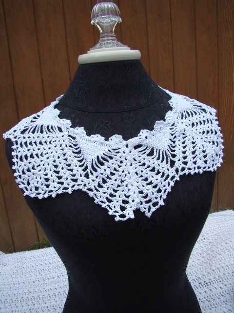 Victorian lace collar, crochet collar, crochet necklace, cotton crochet ...