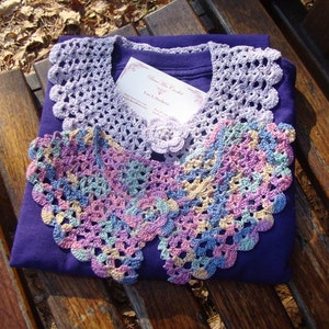 Crochet collar, Peter Pan Collar, lace neckpiece, crochet collar, crochet necklace, cotton crochet collar, handmade cotton necklace