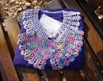 Crochet collar, Peter Pan Collar, lace neckpiece, crochet collar, crochet necklace, cotton crochet collar, handmade cotton necklace