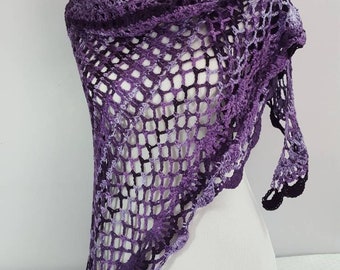 Purple shawl, wedding shawl, bridesmaids wrap, prom dress shawl. openwork lace shawl, Victorian wedding wrap, beach summer wedding