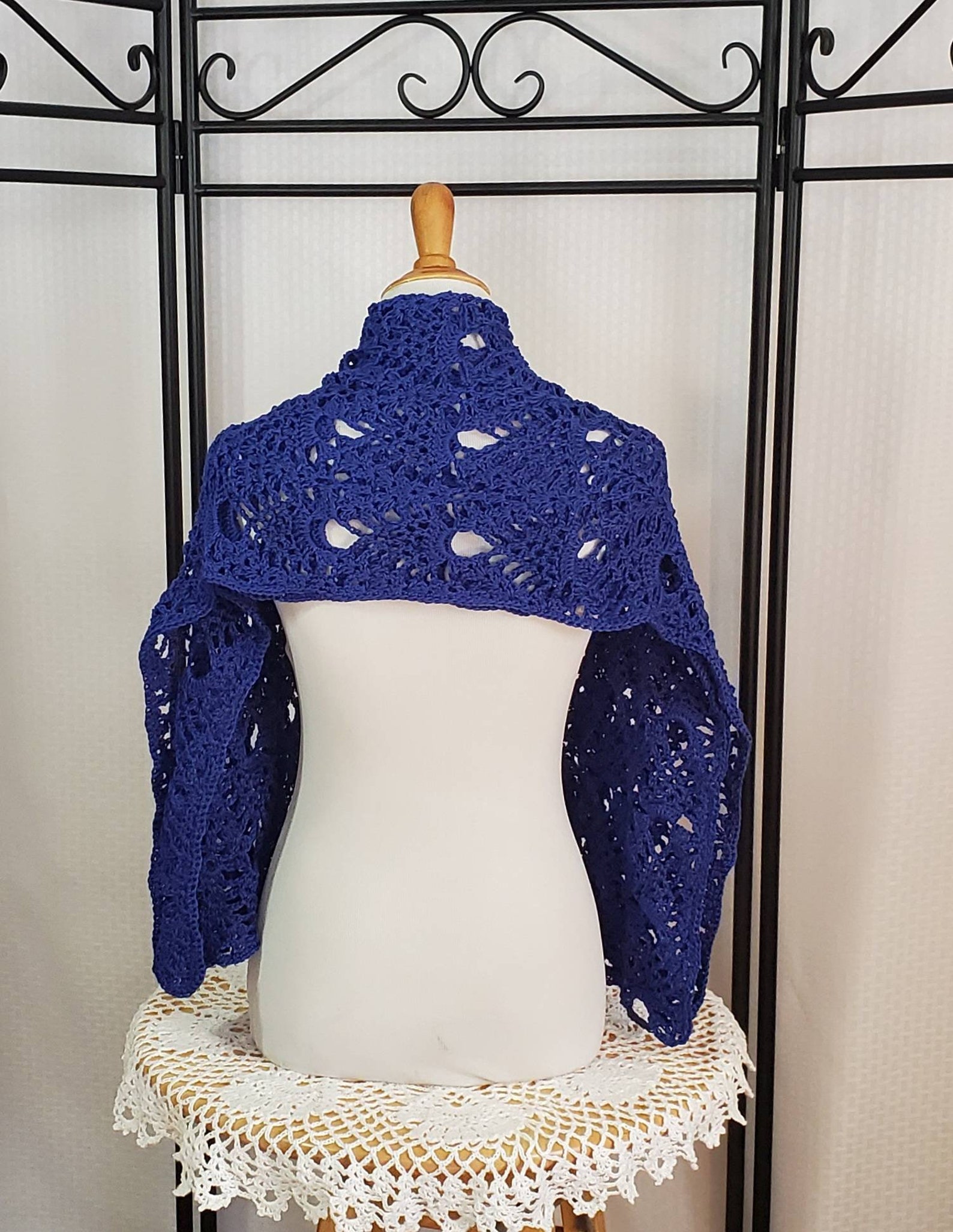 Blue Wedding Shawl Crochet Shawl Bridal Accessory Openwork | Etsy