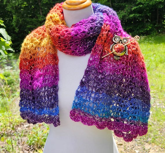 Rainbow shawl wrap, wedding shawl, bridesmaid accessories, summer shawl, red carpet fashion shawl, boho chic shawl, bohemian wrap
