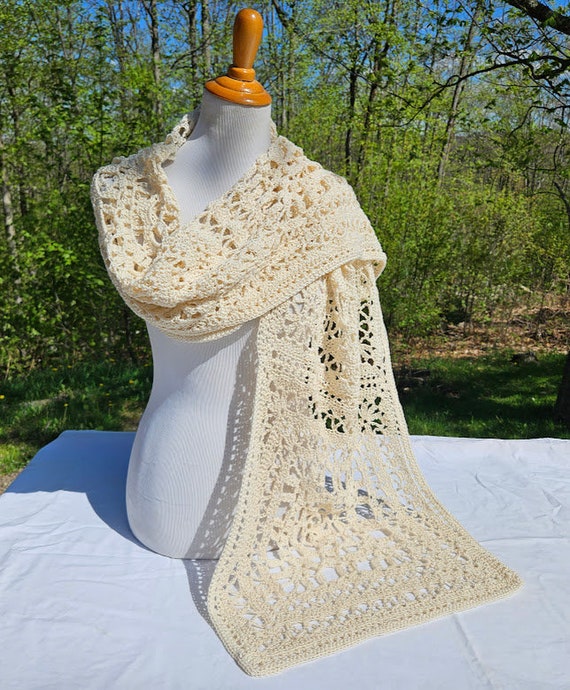 Crochet shawl, bridal accessory, openwork lace shawl, Mothers Day shawl, Victorian lace shawl, beach summer wedding, prom dress wrap, RTS