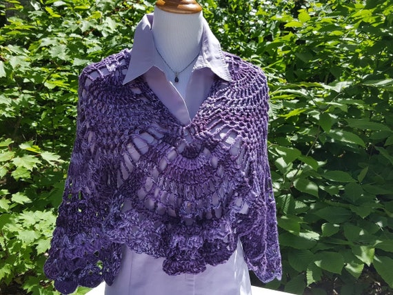 Wedding shawl, red carpet fashion shawl, bridesmaids wrap, two-way wrap, boho chic shawl, bohemian wrap, purple passion shawl wrap