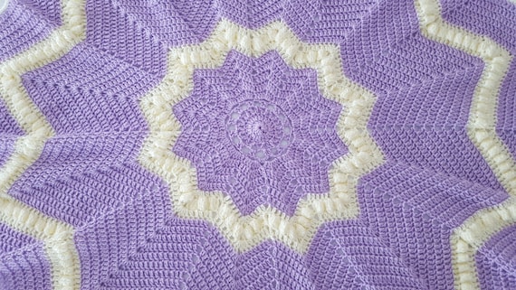 Lilac crochet star baby blanket, baby afghan, newborn baby shower gift, baby blanket, receiving blanket, stroller blanket, READY TO SHIP