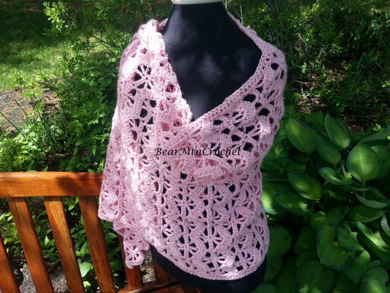 Pink crochet shawl, breast care awareness shawl, handmade crochet shawl, pink shawl, crochet shawl wrap, pink crochet wrap