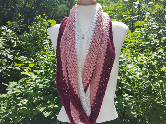 Infinty scarf, crochet scarf wrap, multi-color scarf, fall fashion scarf, back-to-school wrap, neck jewelry,