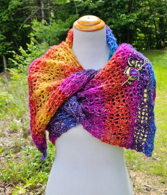 Rainbow shawl wrap, wedding shawl, bridesmaid accessories, summer shawl, red carpet fashion shawl, boho chic shawl, bohemian wrap