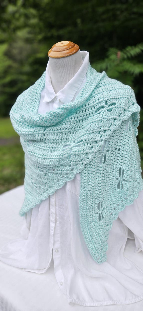Crochet dragonfly shawl, bridal party wrap, bridesmaid shawl
