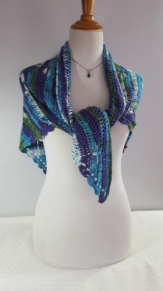 Crochet Dragonfly Shawlette: Seaglass Bridal Shawl Wrap