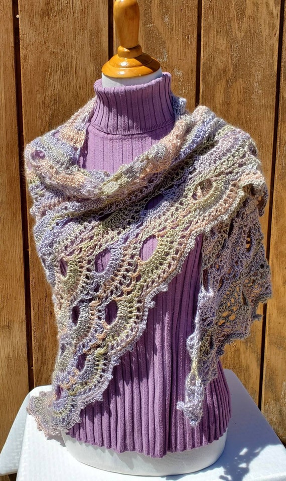 Wedding shawl, crochet lace shawlette, pastel shawl, Mothers Day caplet, bridesmaids shawl, country wedding shawl, prom dress shawl wrap