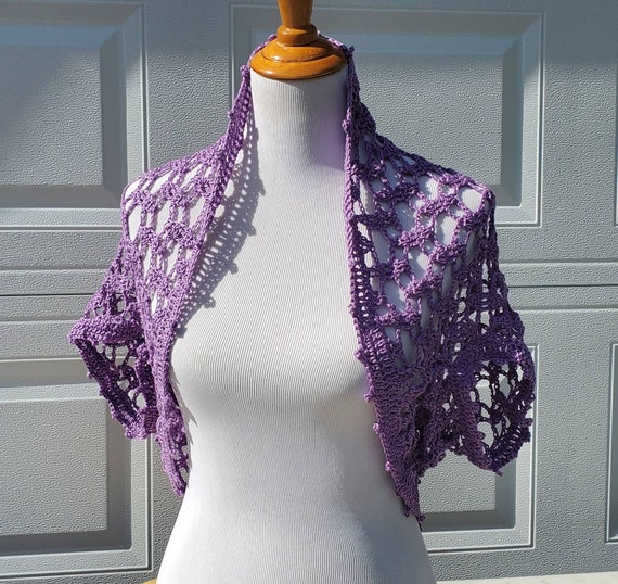 Open lace crochet shrug, crochet wedding shawl, boho chic crochet shrug, openwork lace crochet shawl, crochet caplet, unique crochet shawl