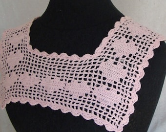Crochet Collar Square Victorian Collar Valentine Heart - Etsy