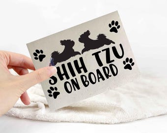 Shih tzu sticker | dog lover car bumper stickers | dog breed laptop decals