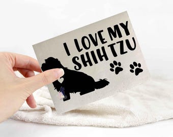 Shih tzu sticker | dog lover car bumper stickers | dog breed laptop decals