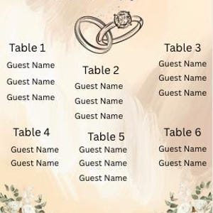 Elegant Wedding Seating Chart | Editable Wedding Table Sign | Printable Reception Decor