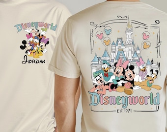 Disneyworld Mickey And Friends Shirt, Custom Name Disney Family 2026 Shirts, Retro Disneyworld Trip Tee, Disney Family Vacation Shirt