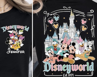 Custom Disneyworld Mickey And Friends Shirt, Custom Name Disney Family 2026 Shirts, Retro Disneyworld Trip Tee, Disney Family Vacation Shirt