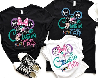 Custom Disney Cousin Squad Shirts - Personalized Mickey Minnie Family Vacation Matching Tees
