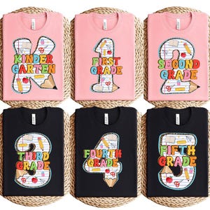 Back to School Pencil T-Shirt: Kindergarten to Fifth Grade