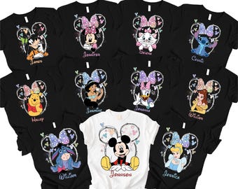 Custom Disney Character Shirt • Personalized Name Tee • Family Trip Disney Shirt 2026 • Matching Kids & Adults Vacation Shirt