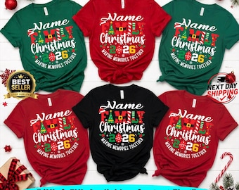 Making Memories Together Christmas Shirt, Personalized 2026 Family Tee, Matching Christmas Shirts, Custom Name Family Shirt