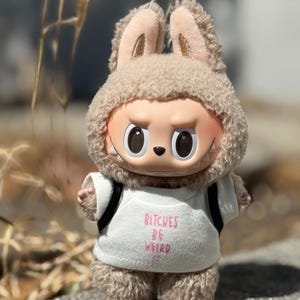 Chemise Labubu personnalisée - Design personnalisé, personnage et couleurs au choix, cadeau streetwear unique, t-shirt fabriqué sur commande