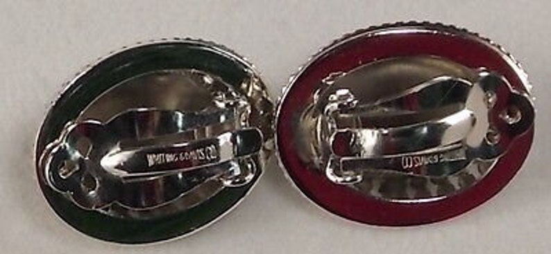 Whiting Davis Hematite Clip on Earrings Mounted in Silver tone Metal Like New Condition Just Stunning and Clean Shiny and Bright Beautiful image 2