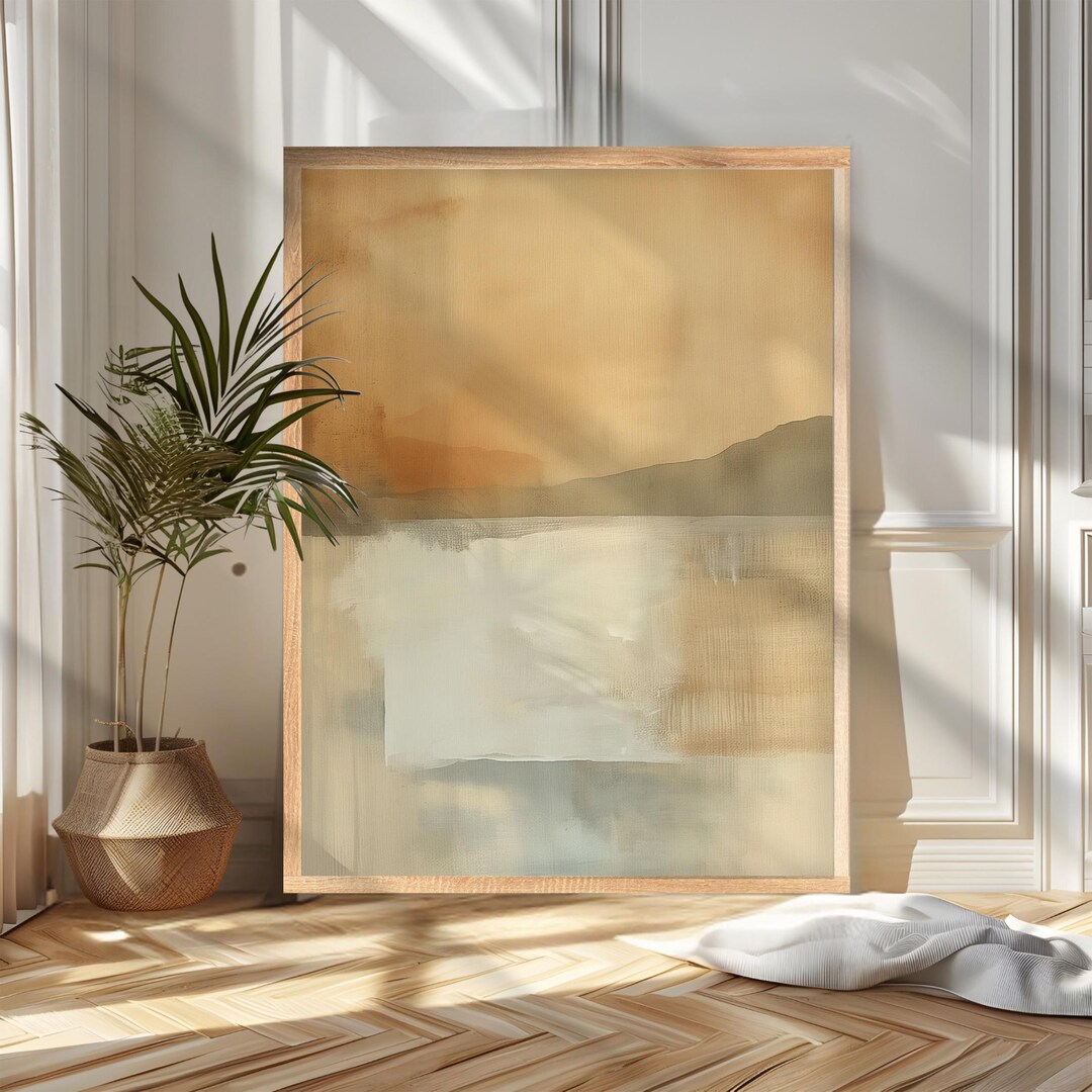 Japandi Wall Art Print, Wabi Sabi Neutral Landscape, Minimalist Earth ...