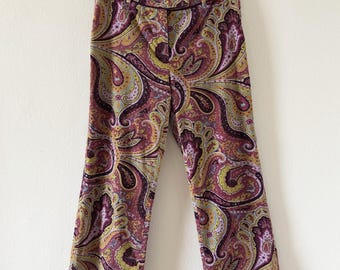 90er Jahre Lila Paisleyr Nicki Hose