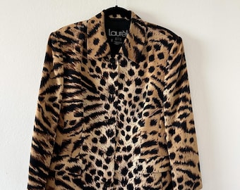 Laurel Vintage Leopard Print Blazer