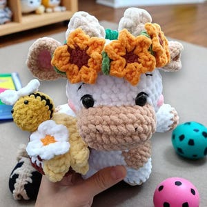 Crochet Cow Plushie: Handmade Amigurumi Stuffed Animal
