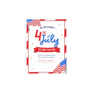 Lot de cartes postales du 4 juillet - Fête de l'indépendance, invitations à un barbecue, voeux patriotiques, cartes de fête d'été, enveloppes incluses